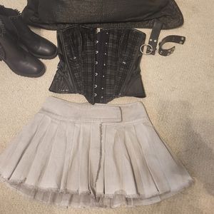 Dolls Kill Darker Wavs Distressed Post Apocalyptic Mini skirt Sz Large